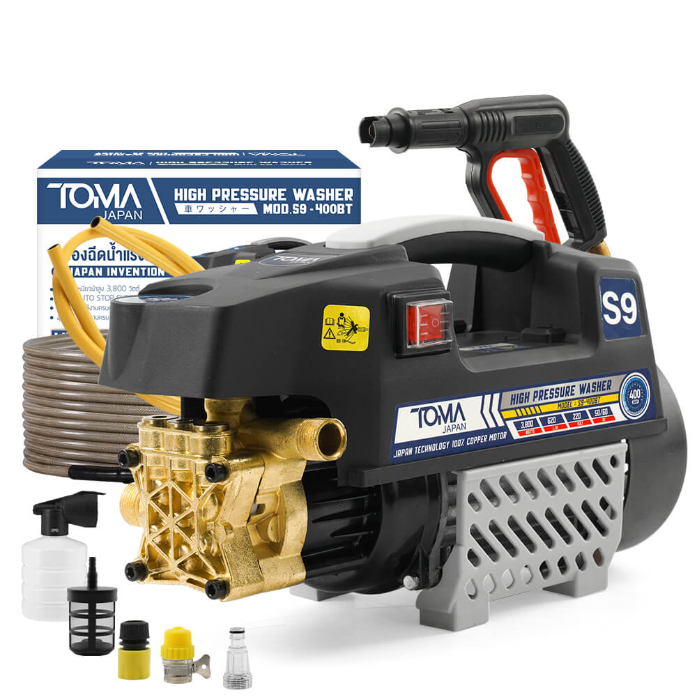 เครื่องฉีดน้ำแรงดันสูง TOMA JAPAN รุ่น S9-400BT 400 บาร์ 3800 วัตต์